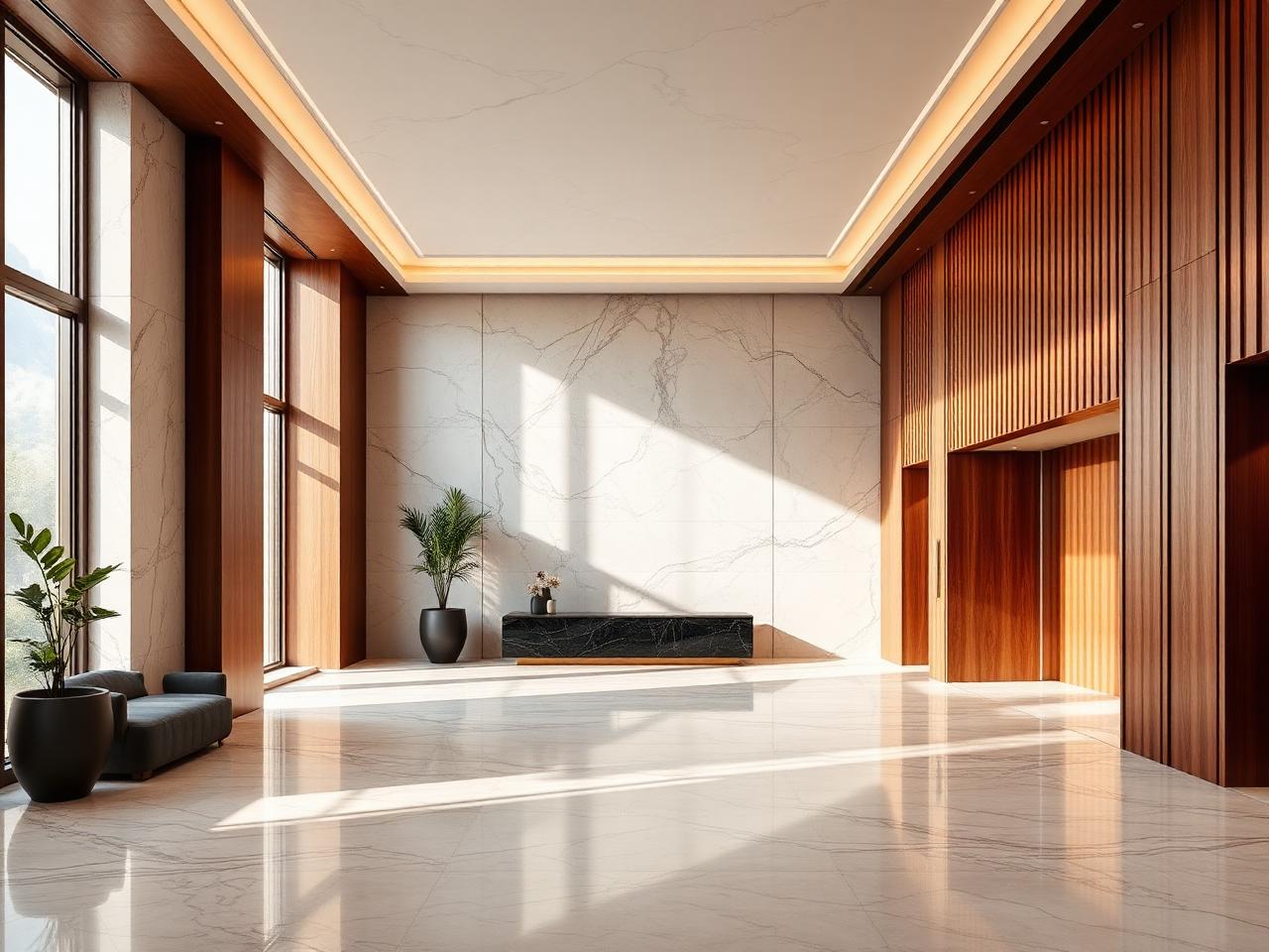 Interior de alto padrão com materiais naturais em São Paulo